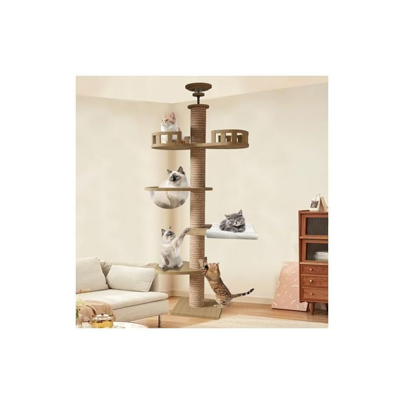 キャットタワー 突っ張り 木製 キャットツリー 木登りタワー 宇宙船 多頭飼い 楽天市場】【送料無料】猫家族 キャットタワー 木製 宇宙船