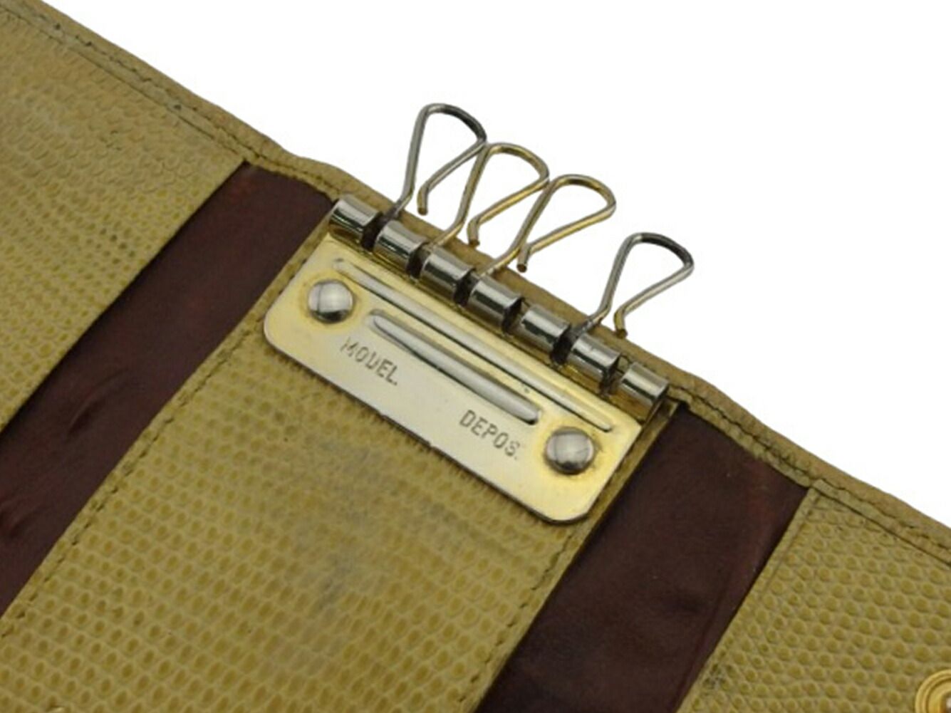 Salvatore Ferragamo ベージュ レザーキーケース Salvatore Ferragamo ベージュ レザーキーケース