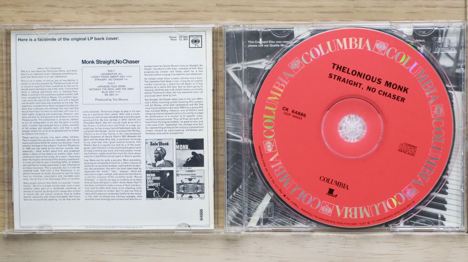 中古CD☆セロニアス・モンク/Thelonious Monk□ Straight No