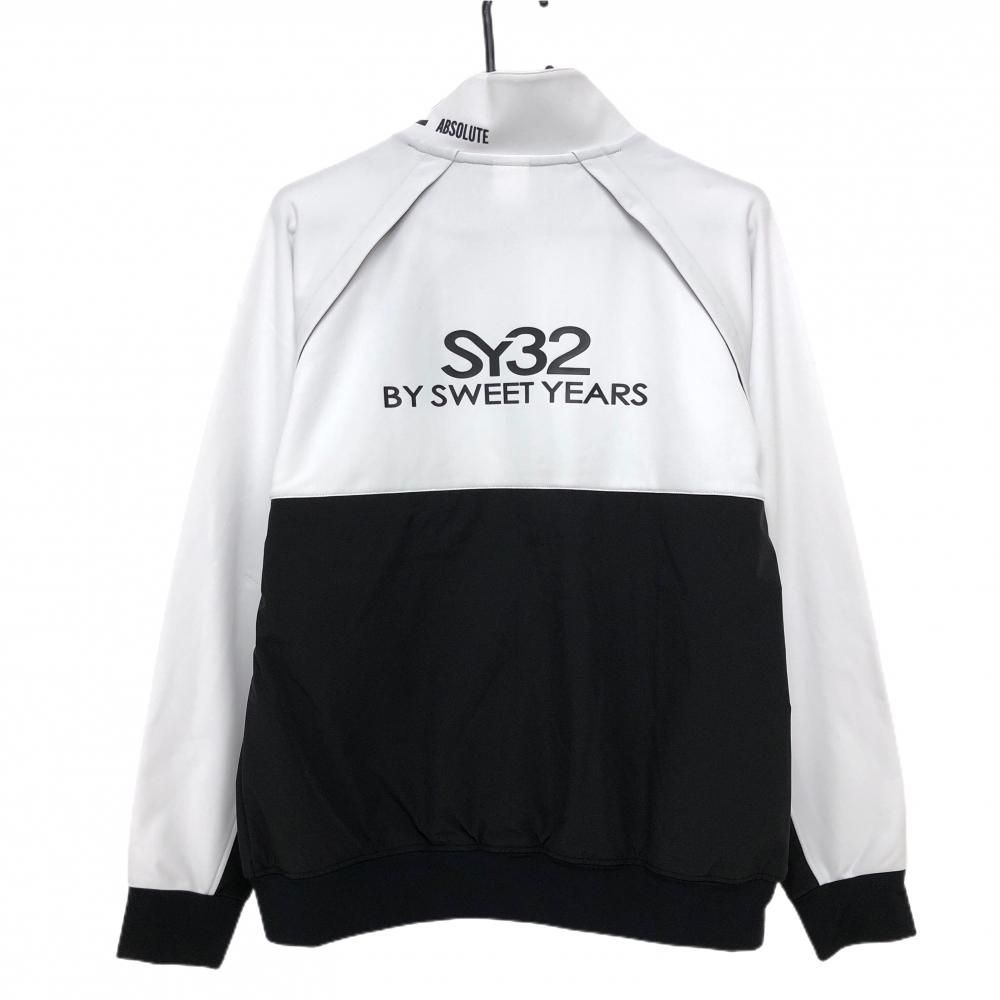 【新品】SY32 ジャケット 白×黒 背面ロゴ 上部裏起毛 VUELTA メンズ M ゴルフウェア 2023年モデル SY32 BY SWEET YEARS