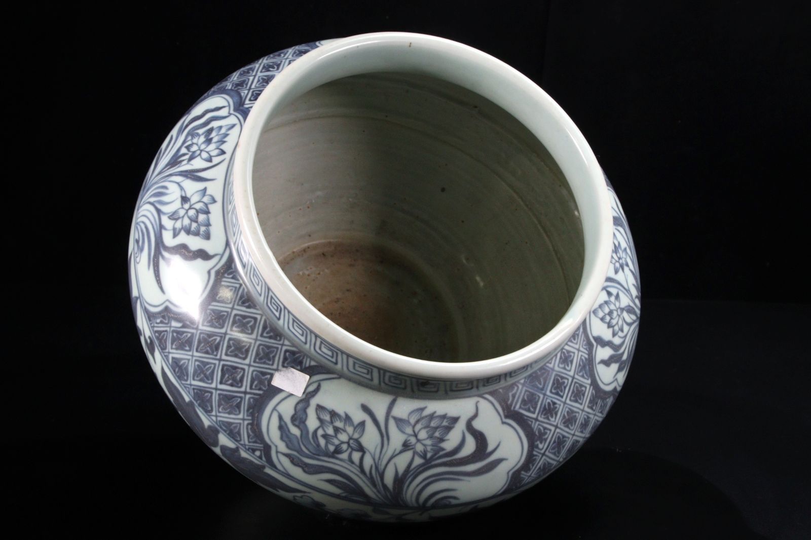 中国 青花 草花文壷 34cm 染付 唐物 骨董 古美術 楾 F992.2