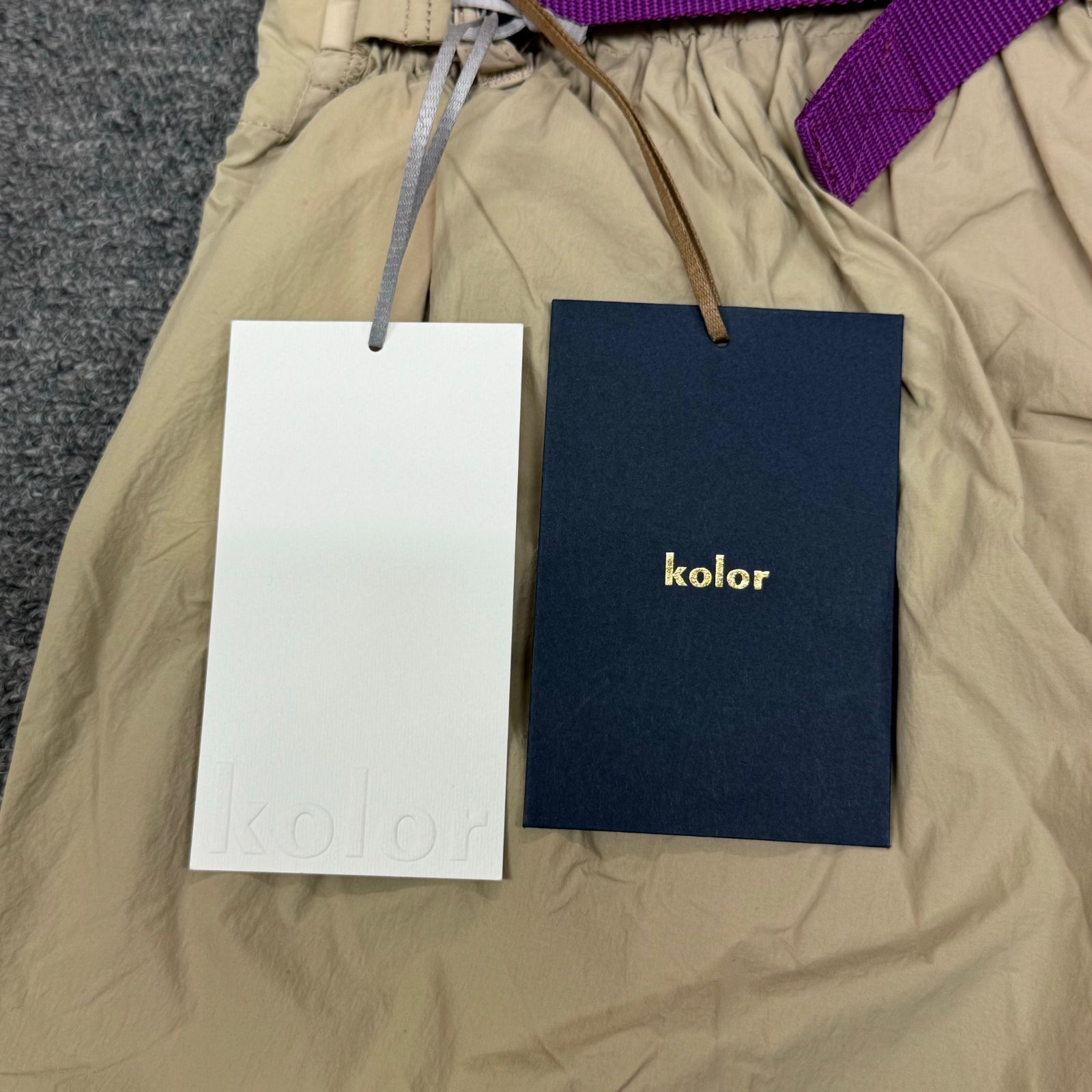 定価50600円 新品 kolor 24SS ベルト付きハーフパンツ ショーツ カラー 