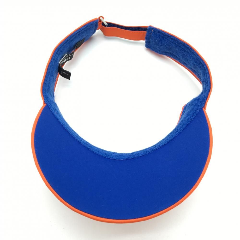 美品】RLXラルフローレン サンバイザー オレンジ×ブルー ロゴプリント