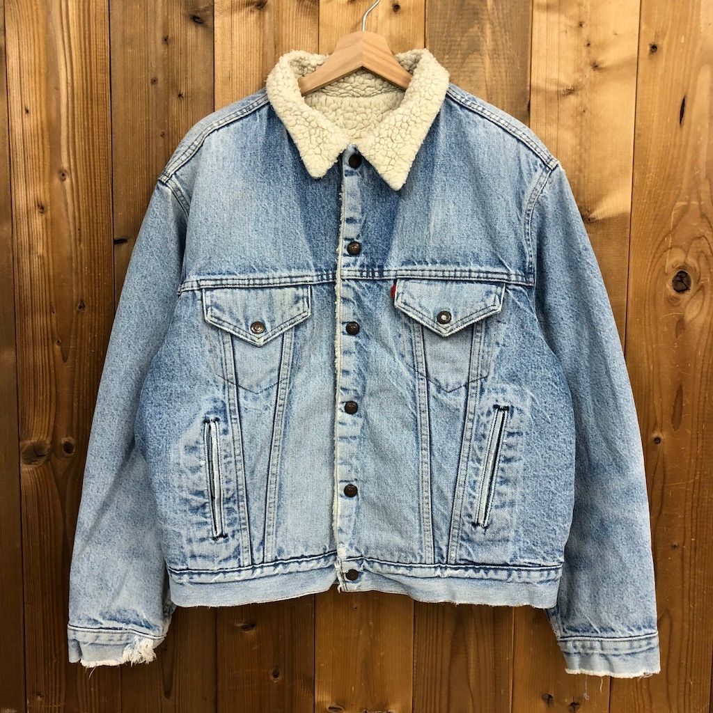 USA製 80s vintage Levi's リーバイス ボアデニムジャケット ボタン裏