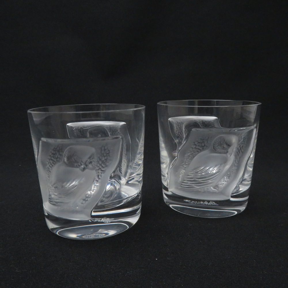 LALIQUE ラリック ユロット サケタンブラー 2点 ペア フクロウ 梟 ショットグラス