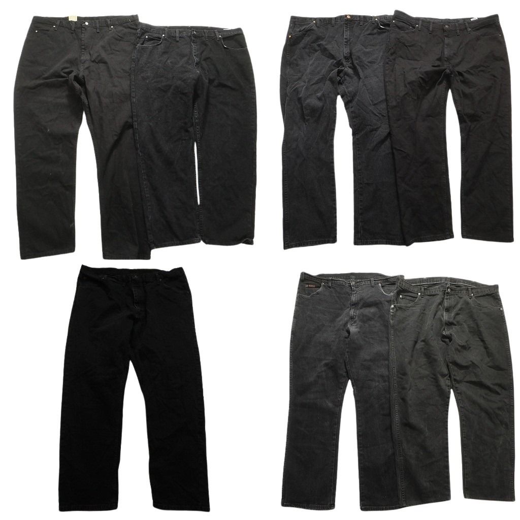 古着卸 Wrangler ラングラー ブラックデニム パンツ 7枚セット メンズ 44 フェード アメカジ 古着 NA5891