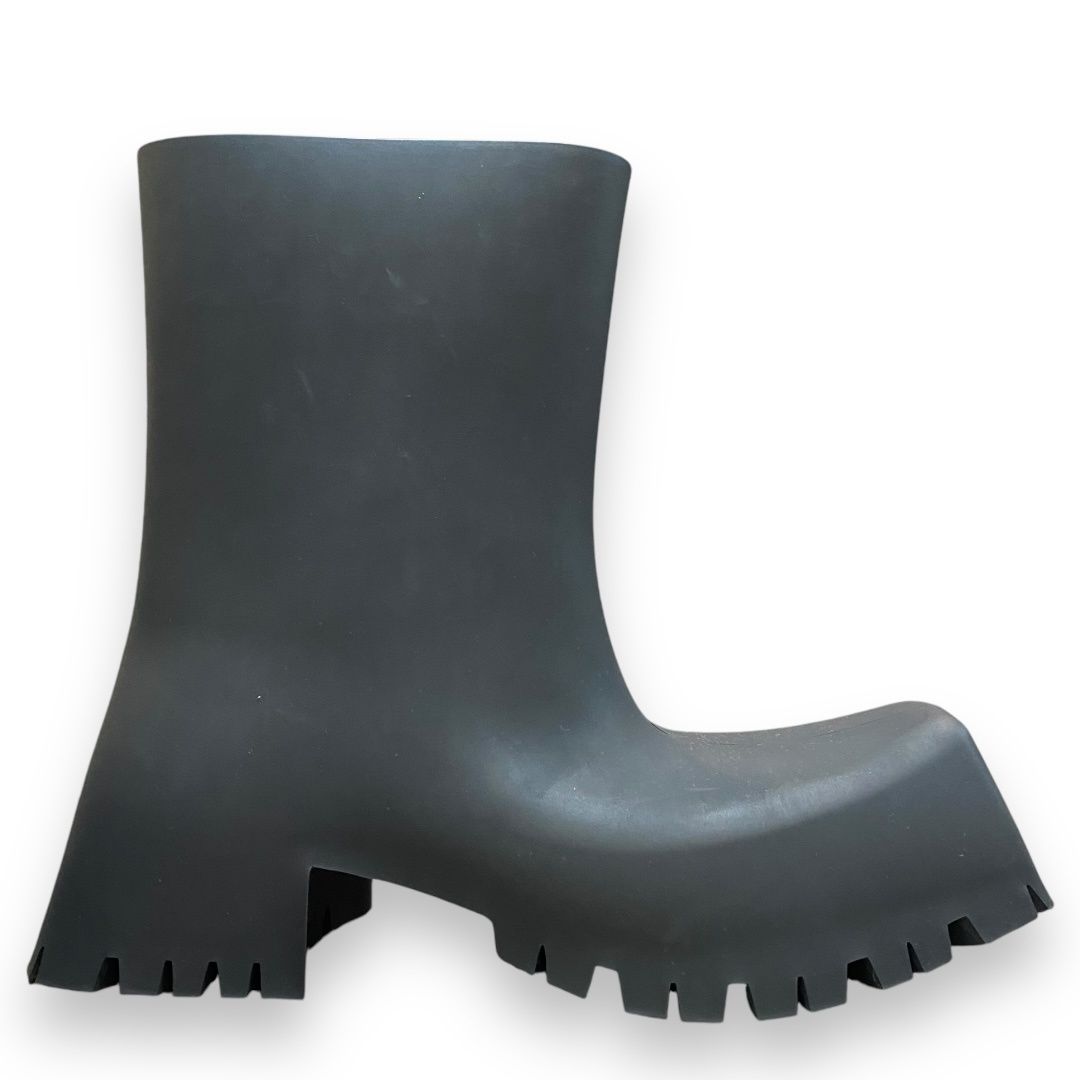靴 balenciaga trooper 43 Balenciaga Trooper calf-length rubber boots with block heel