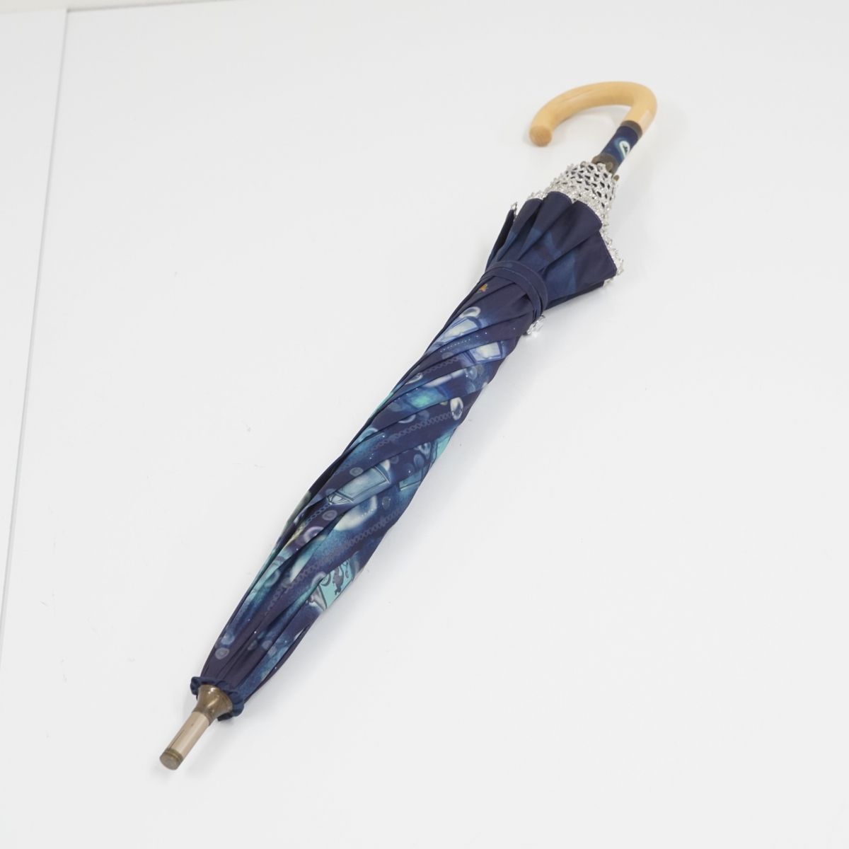 小川 ラインドロップス 日傘 USED品 アラジン ディズニー 晴雨兼用