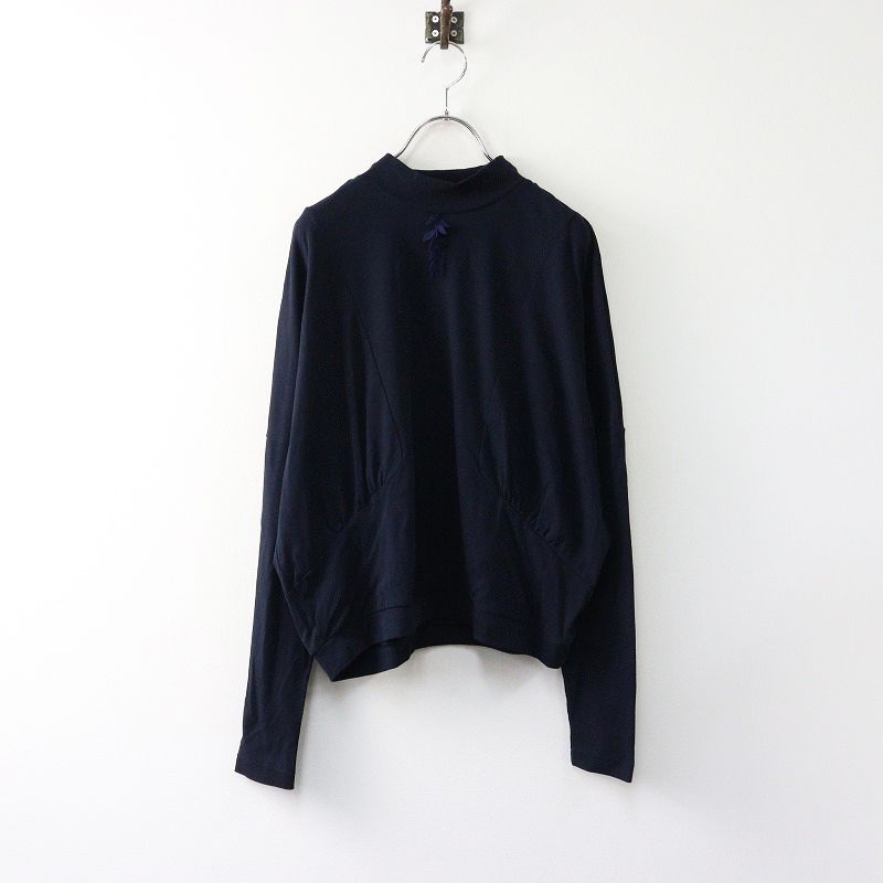 mina perhonen - 美品 2024AW ミナペルホネン mina perhonen painter's palette レース付き モックネック長袖カットソー 40 ネイビー【2400014346725】 美品 2024AW ミナペルホネン mina perhonen painter's palette レース