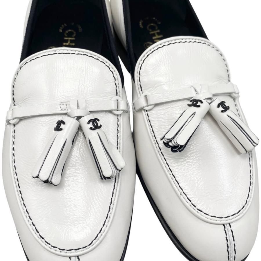 ☆E4295 シャネル ローファー フリンジ モカシン G45405 B15187