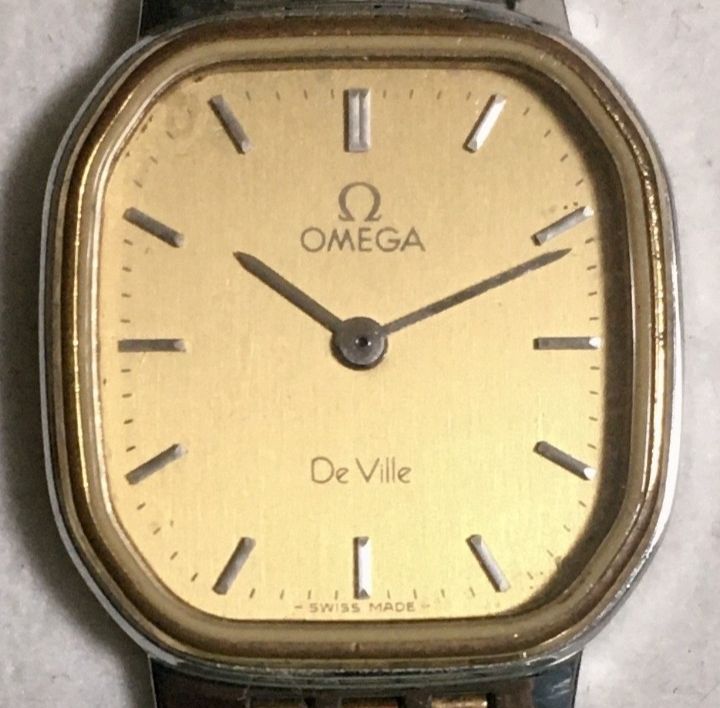 memeの厳選腕時計【新品電池】オメガ デビル ゴールド文字盤 腕時計 プッシュリューズ 純正ベルト