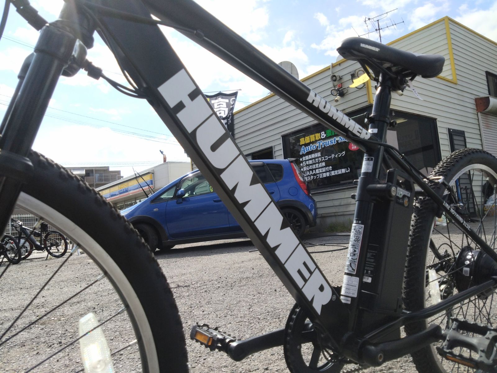 メルカリshop出店記念 特選B級祭 HUMMER 電動アシスト自転車 メーカー１年保証 のLEDライトセット付 人気ブラックk465 BRIGHTFACE_UK