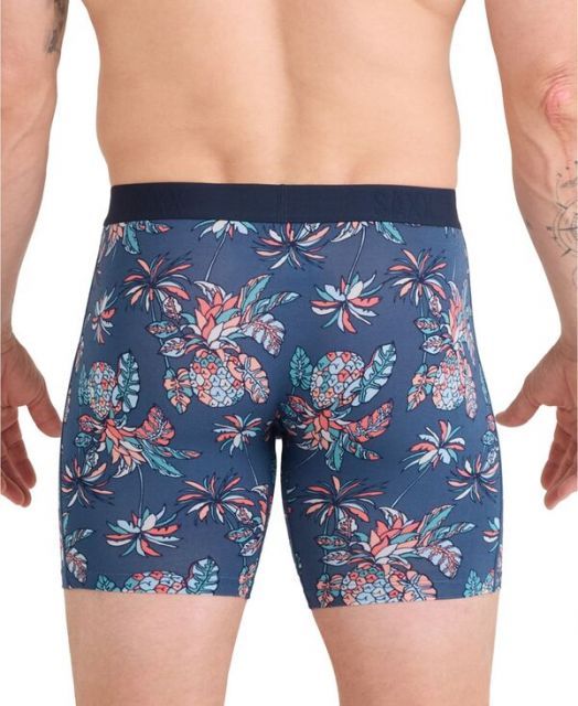  サックス メンズ ボクサーパンツ アンダーウェア Men s Vibe Xtra Slim-Fit Printed Boxer Briefs Pineapple Tropic-indigo ボクサーパンツ 下着 アンダーウェア