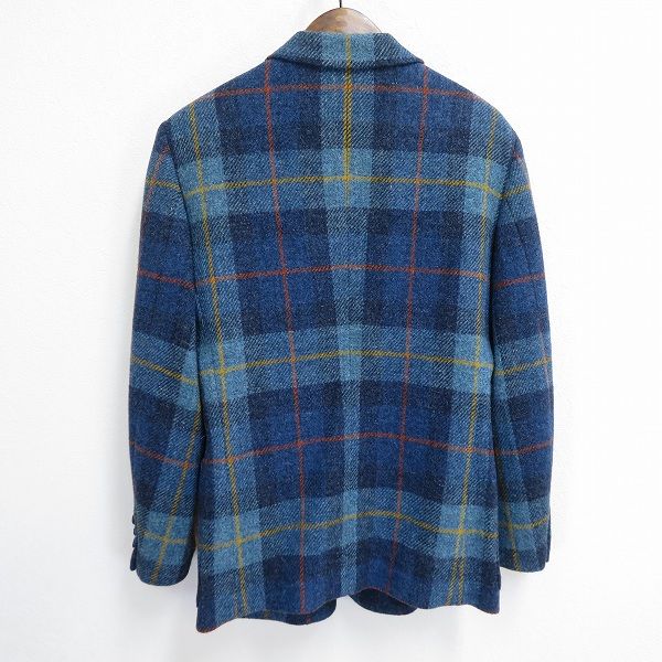 wu ワンダフルワールド WONDERFUL WORLD カネコイサオ ジャケット ウール 毛 100％ 青系 チェック タータンチェック 970637 k01