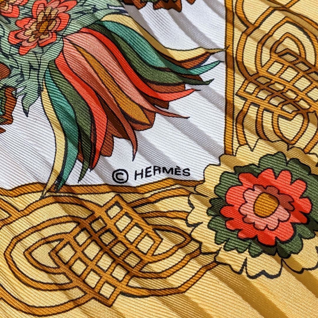 HERMES エルメス プリーツ カレ90 Decoupages デコパージュ シルク100