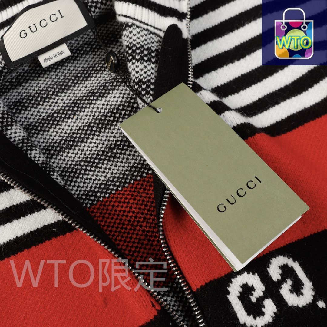 GUCCI ジップアップカーディガン GUCCI風 カラーブロック ジップアップカーディガン [本日特価