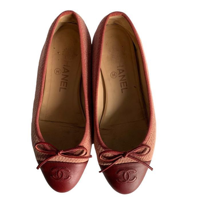 CHANEL シャネル ココマーク マトラッセ レザー フラットパンプス CHANELココマークパンプス フラット 中古・古着通販】CHANEL (シャネル