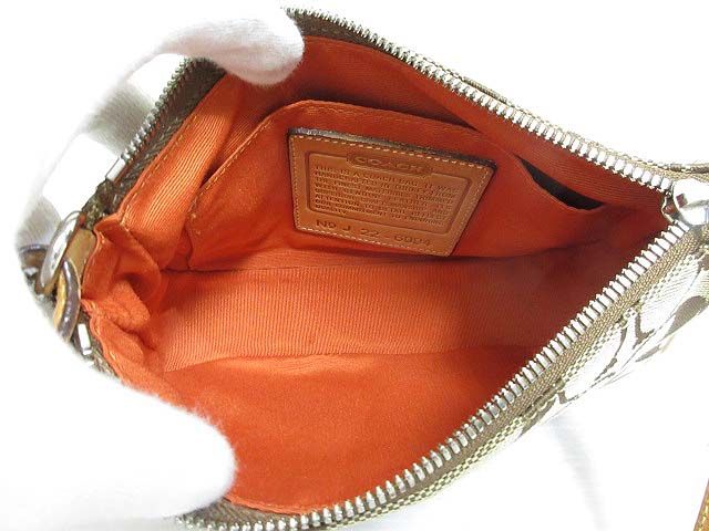 正規品　COACH コーチ　希少カラー　アクセサリーポーチ　ミニバッグ　6094 コーチ COACH 6094 シグネチャー デミポーチ アクセサリーポーチ