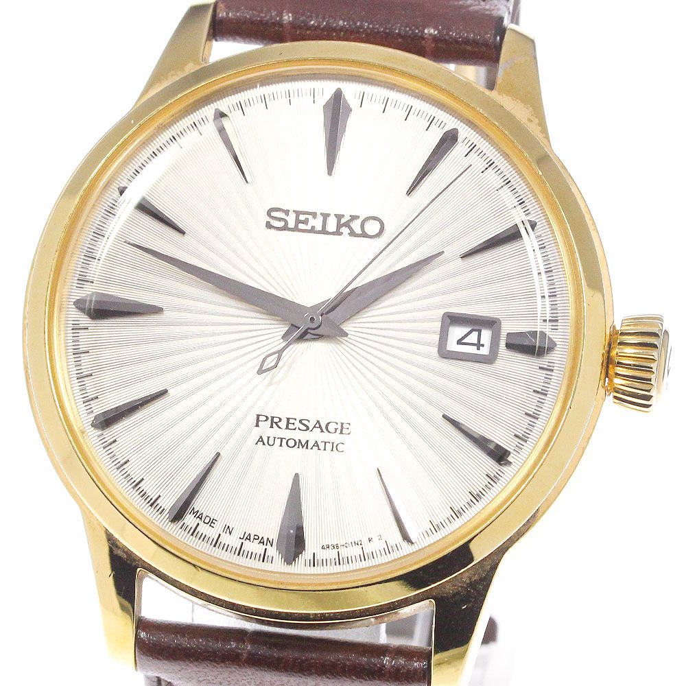 セイコー SEIKO 4R35-01T0 プレサージュ デイト 自動巻き メンズ_