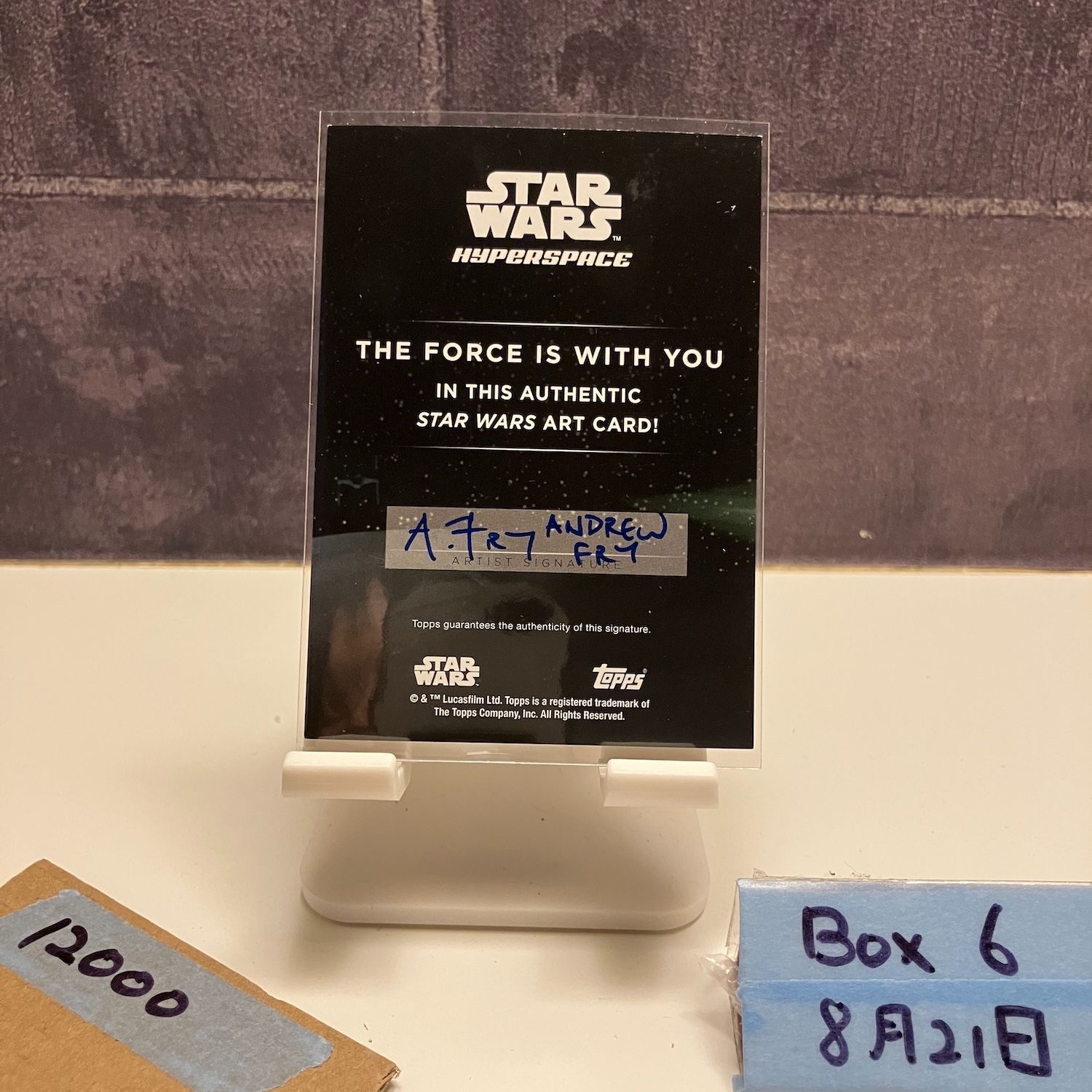 Topps Star Wars Hyperspace Kashyyyk 直筆サイン Art Artist Andrew Fry Signature THE FORCE IS WITH YOU カード