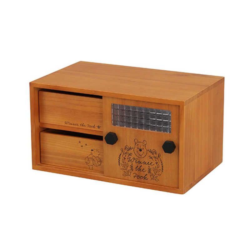 【 新品 未開封 】 オスマック プーさんの引出し付き引き戸小物収納庫 PHK4025 未使用 送料無料