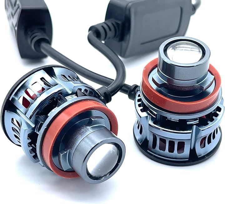 bubulu H11 LED フォグランプ 12V 24V 爆光 ホワイト LEDスポット レンズ付 プロジェクター ショートボディ 2個セット