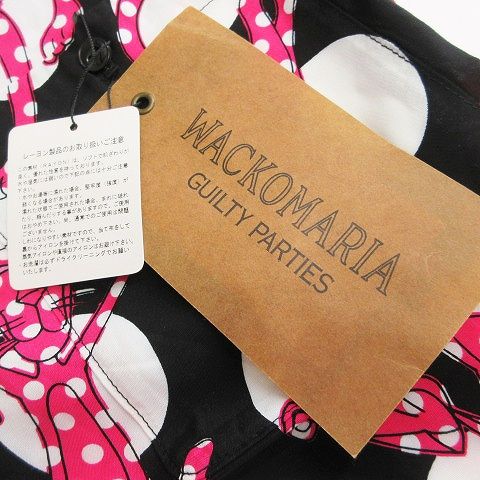 ワコマリア WACKO MARIA タグ付き 11SS ショートパンツ ピンクパンサー ドット アロハ ショーツ 11SS-ALO-33 黒 ブラック  白 ホワイト ピンク S