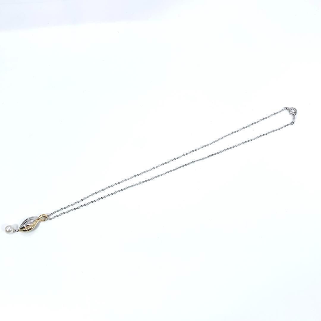 MIKIMOTO ミキモト パール ネックレス シルバー ゴールド コンビ 