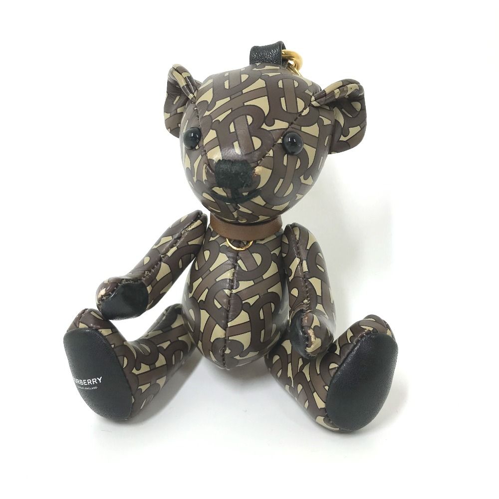 【美品】BURBERRY　TB柄　レザー　テディベア　トーマスベア　キーホルダー BURBERRY バーバリー キーホルダー TB トーマスベア レザー