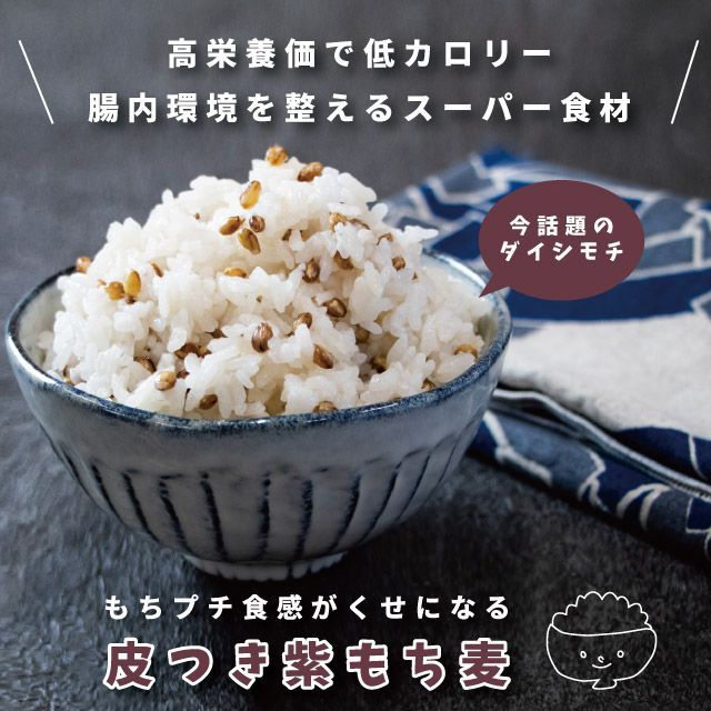 国産 皮つき 紫 もち麦 プチコさん 900g 1袋 ダイシモチ ◎11月値上げ済