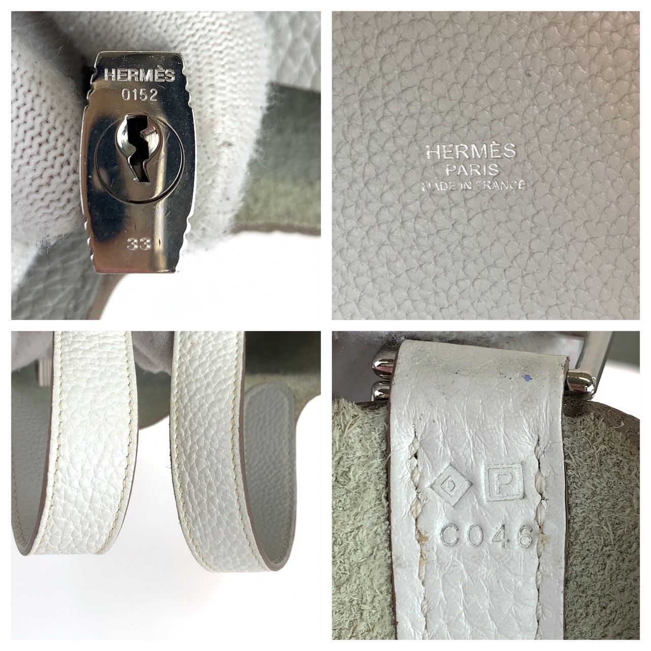 HERMES エルメス ピコタンロックPM カザック パールグレー ホワイト 白 シルバー金具 トリヨンクレマンス ハンドバッグ トートバッグ  ピコタンロック カザックPM □P刻印 レディース 402099 【中古】【中古】 - メルカリ