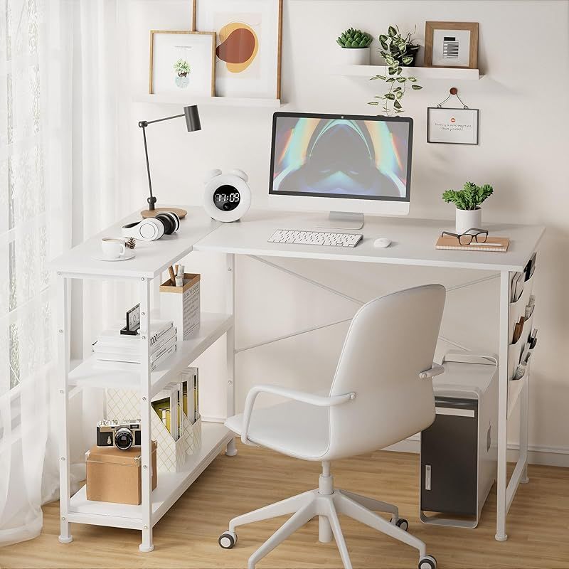 Alebert デスク 机 L字デスク パソコンデスク「メーカー一年」 幅107cm