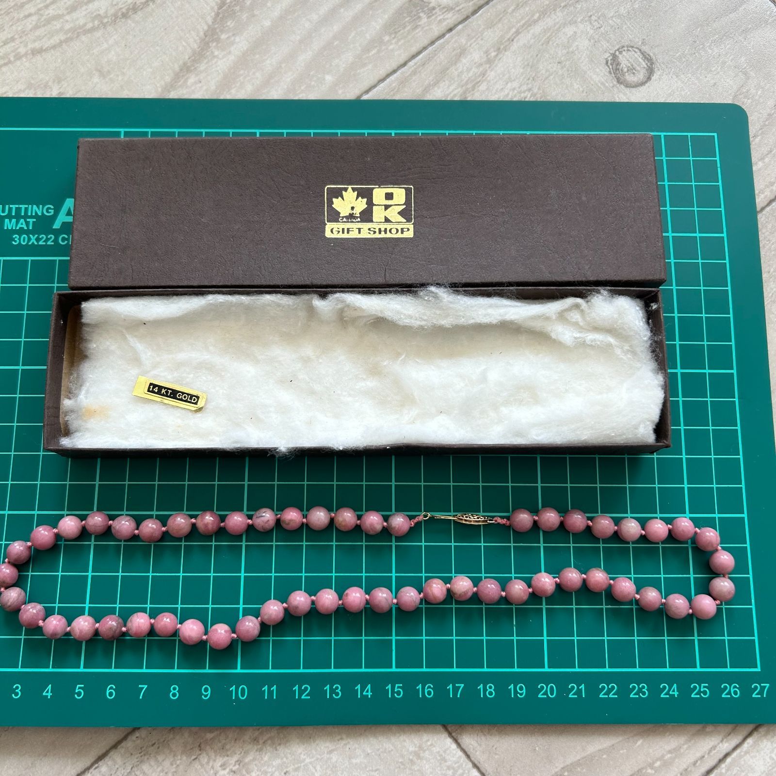 14KT GOLD ネックレス ビンテージ 天然石 古美術 アンティーク 