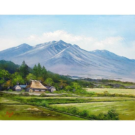油彩画 洋画 (油絵額縁付きで納品対応可) F10号 「八ヶ岳山麓」 辻 京子