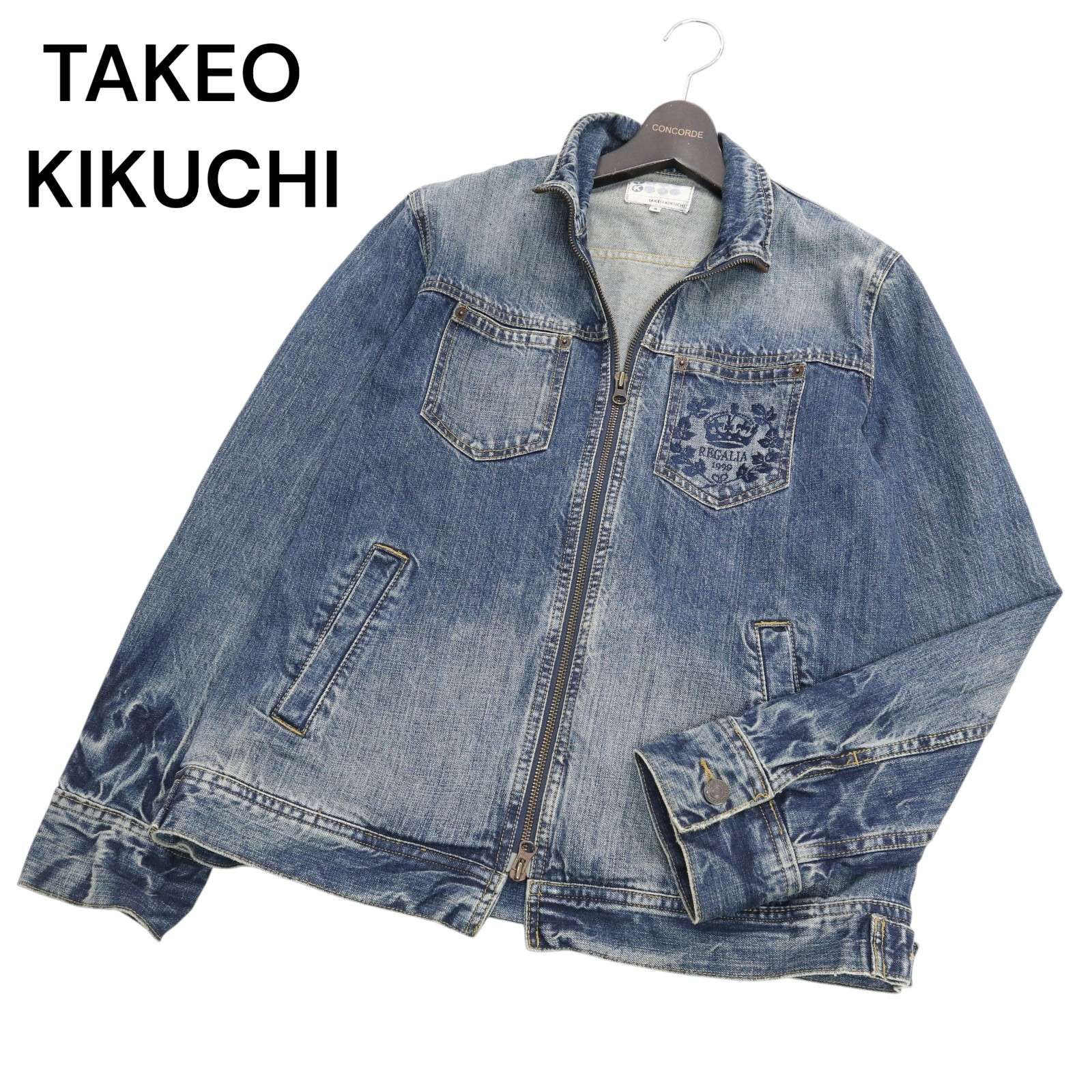 TK TAKEO KIKUCHI タケオキクチ 通年 刺繍&ヴィンテージ加工☆ 襟 