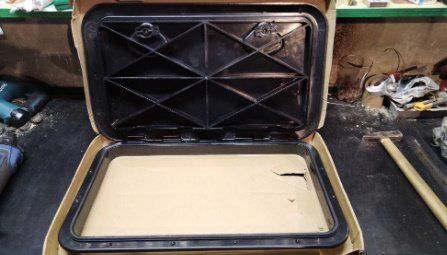 船舶用デッキアクセスハッチカバー1PCE 海洋 ボート ヨット アクセサリー RV 防水 防塵 保護 安全 UV 非スキッド検査 ホワイト＆ブラック