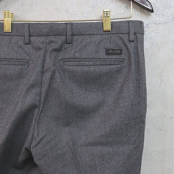 美品★HugoBoss/ダークグレースラックス 広尾店】美品 ヒューゴボス HUGO BOSS メンズ スラックス グレー