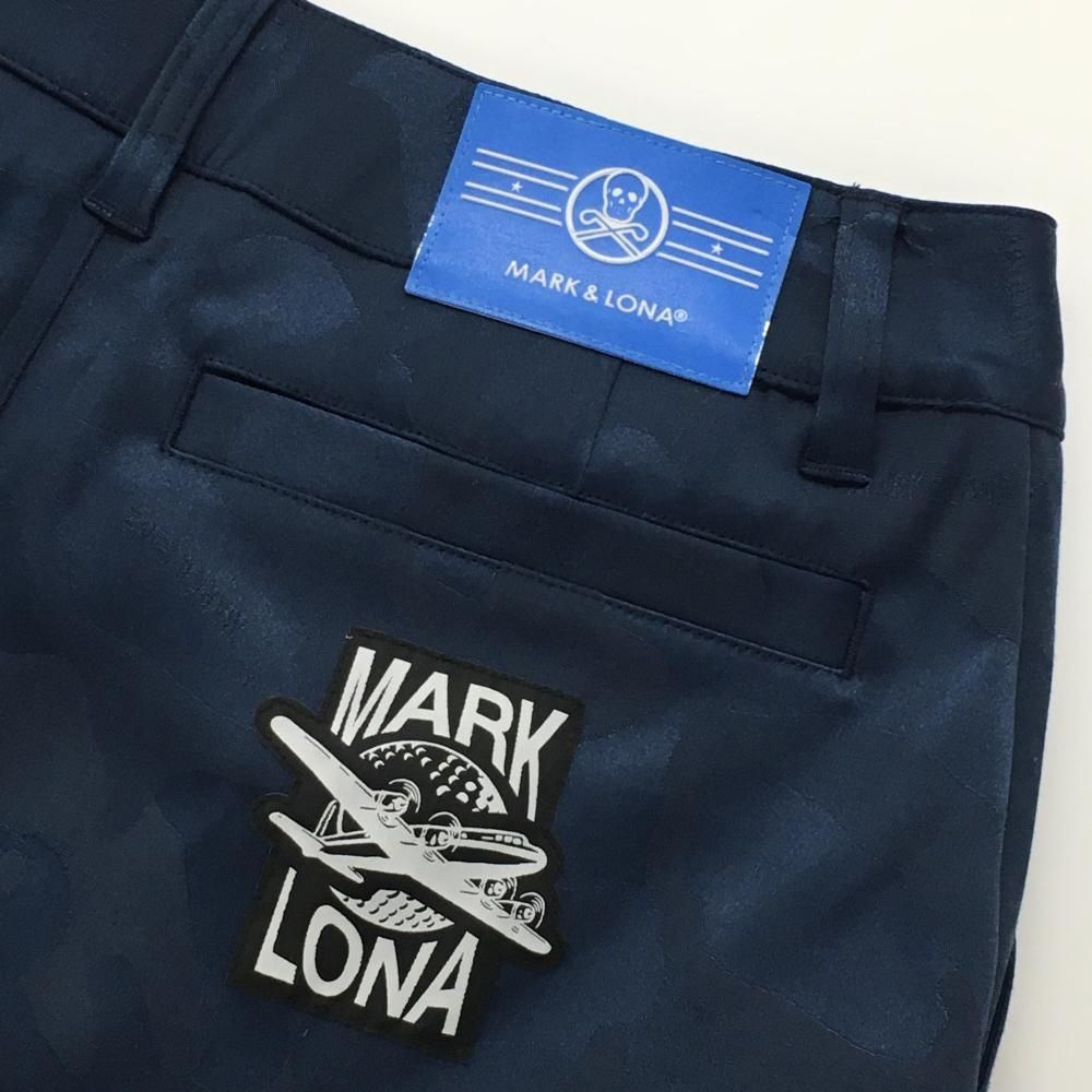 MARK & LONA ゴルフスカート カモフラスカル柄 ネイビー M【美品】 ☆SALE価格☆【超美品】マークアンドロナ スカート ネイビー