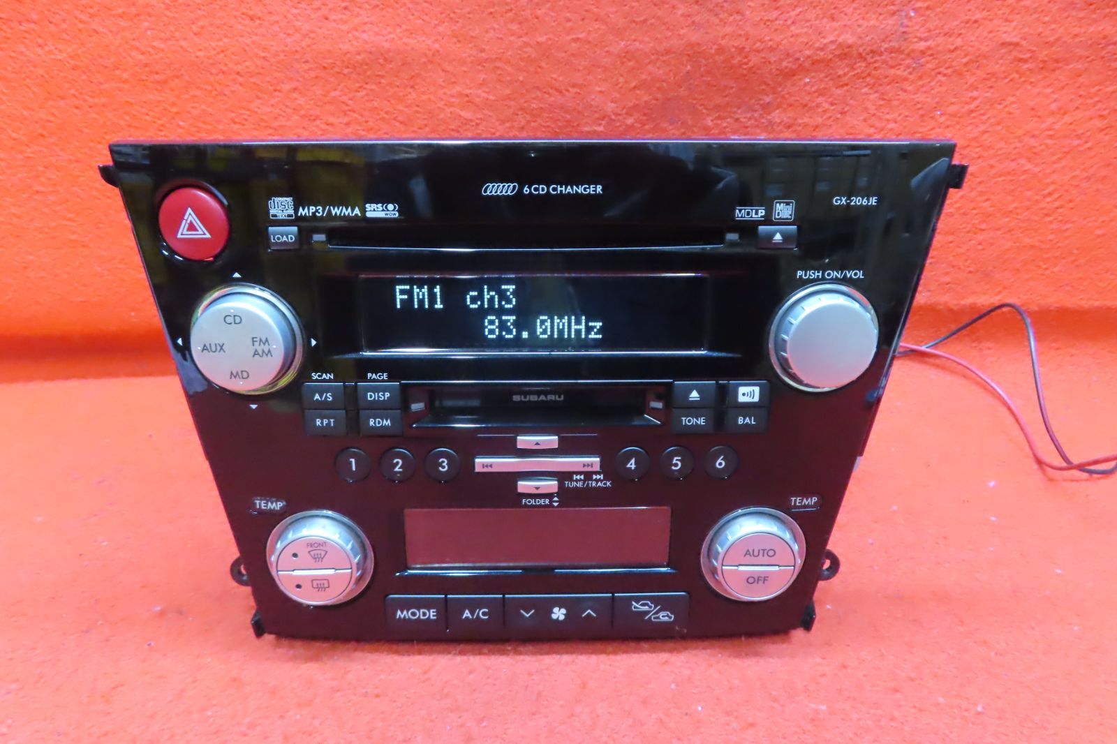 ＊CS1832＊ 付|スバル純正 ケンウッド レガシィ BP5 BL5 GX-206JE CD MDデッキ|プレーヤー カーオーディオ 2DIN 本体のみ