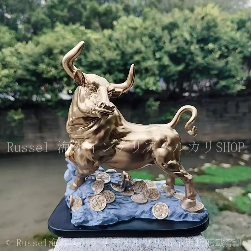 置物 牛 うし オブジェ ゴールド フィギュア 金運 ゴールデン 開運