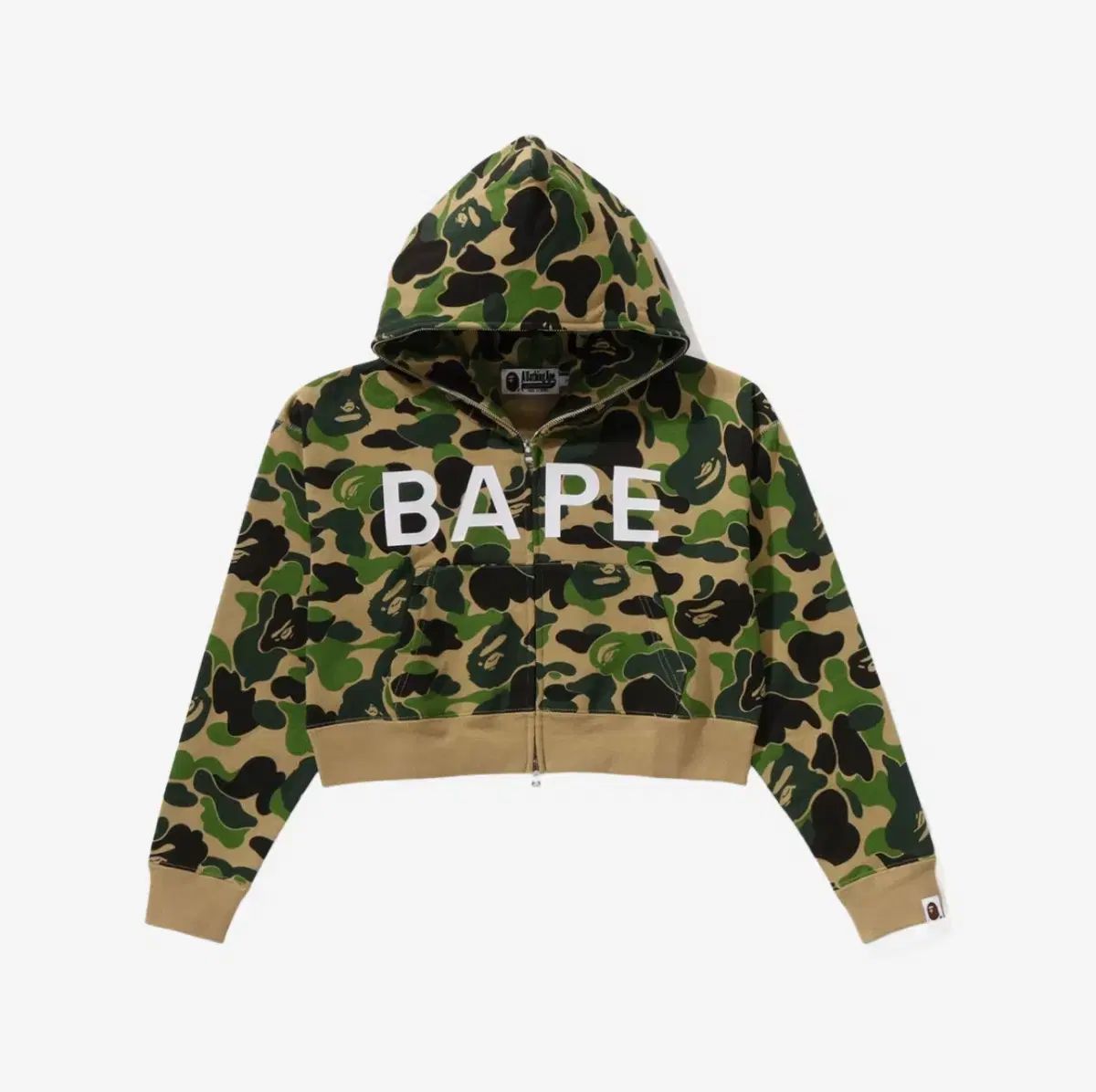 Aeae 迷彩柄フード付きクロップドパーカー S WEB LOGO CROP HOOD ZIP