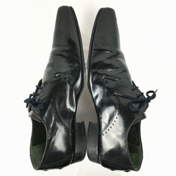 試着交換OK！英国/JEFFERY WEST/ジェフリーウェスト　高級ロングノーズプレーントゥ〈黒/BLACK/ブラック〉size41/25.5-26.0-26.5程度　Vintage/メンズ//men's 菅NO.WZG-160 試着交換OK！英国/JEFFERY WEST/ジェフリーウェスト 高級ロングノーズ