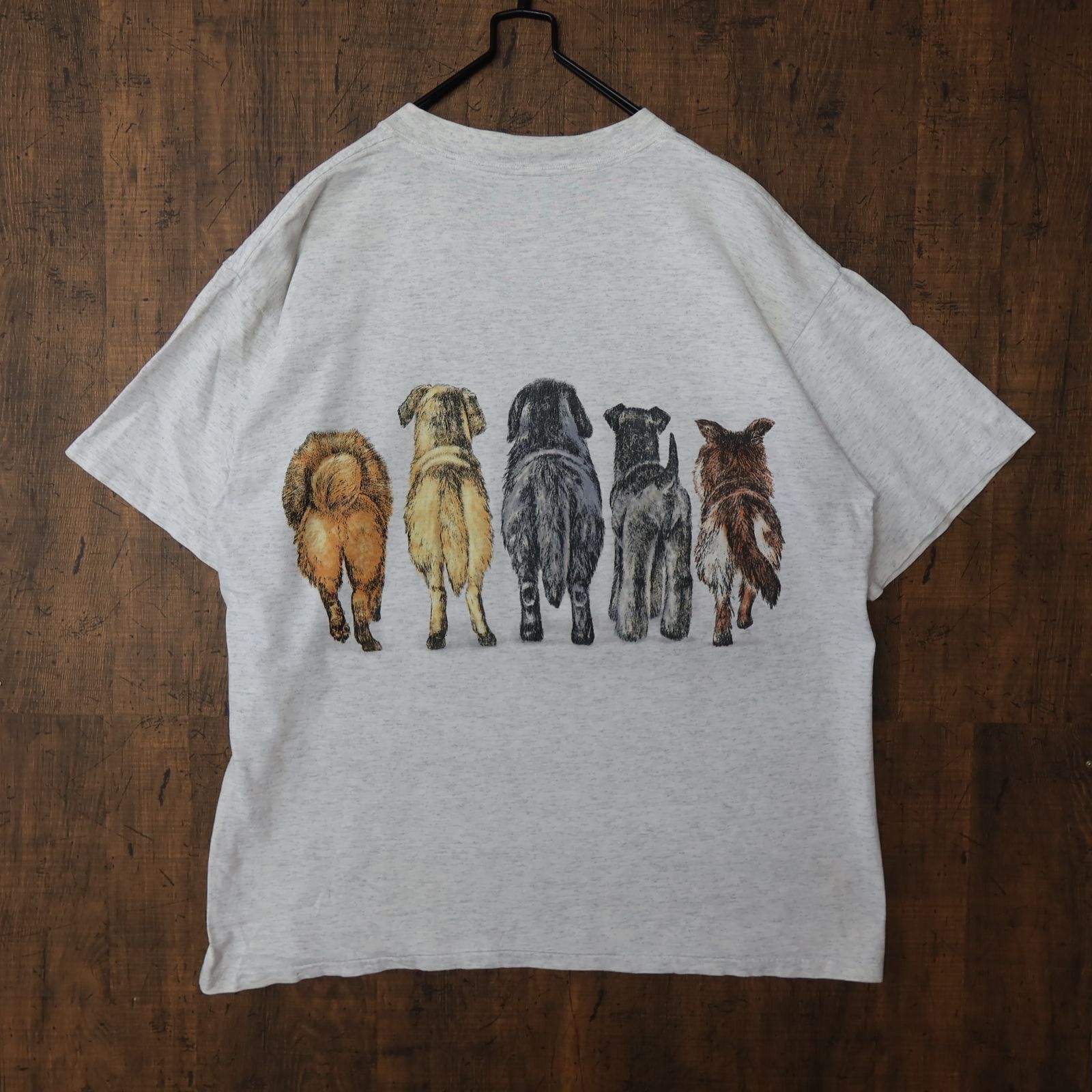 90s Vintage US古着☆Unknown 希少人気 犬 半袖Tシャツ SIZE L - 古着