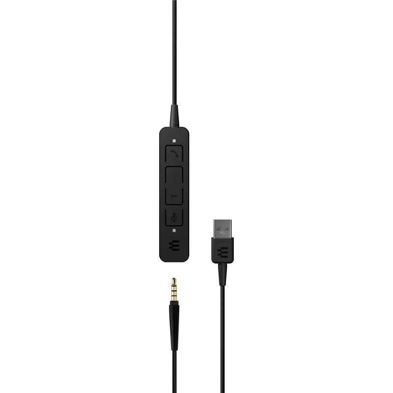 有線両耳ヘッドセット 3.5mmジャックとUSB-A接続