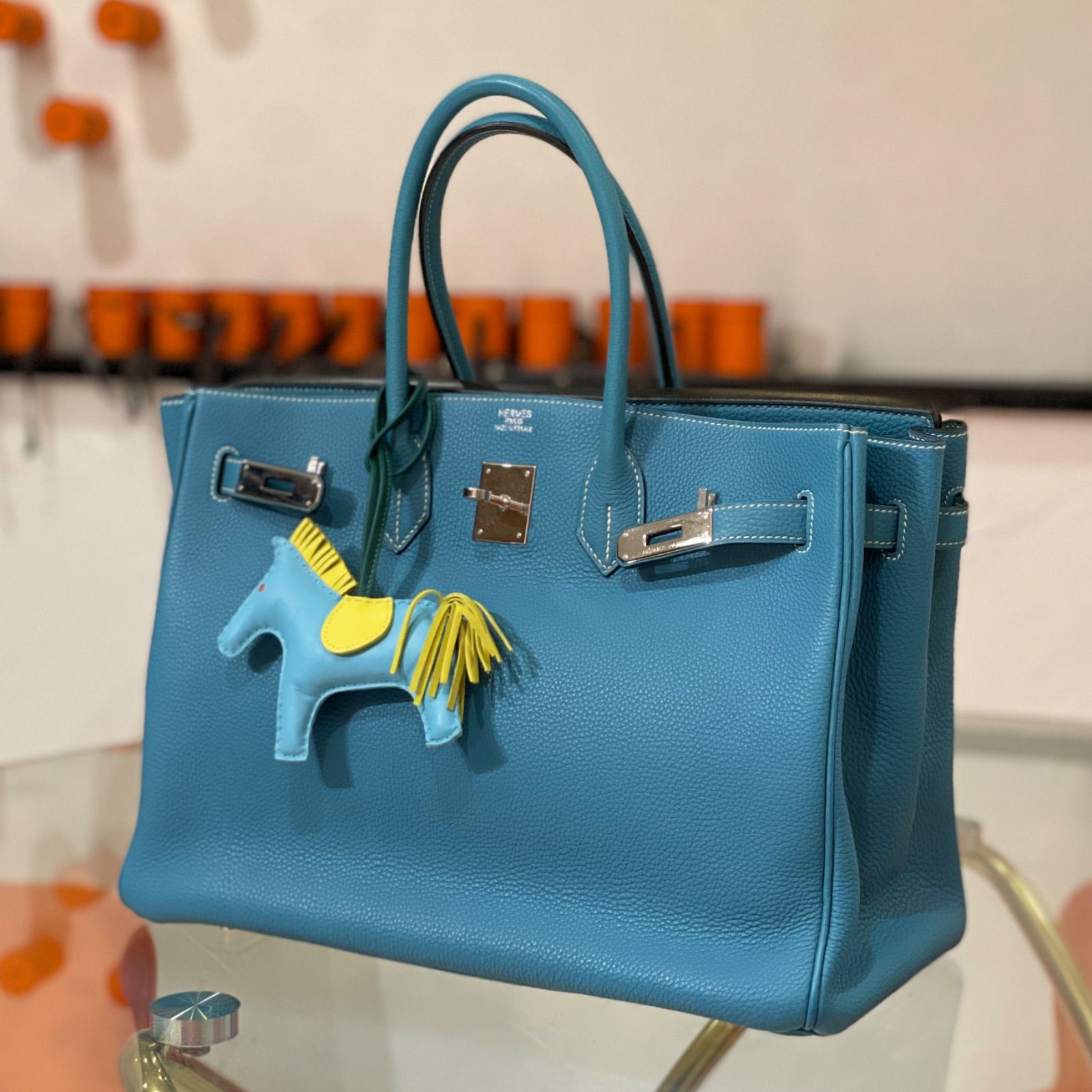 ❤未使用品❤ロデオPM ヴィオレｘクラフトｘセレステ エルメス D刻印 箱付き HERMES エルメス ロデオ チャーム セレスト MM エルメス HERMES ロデオ