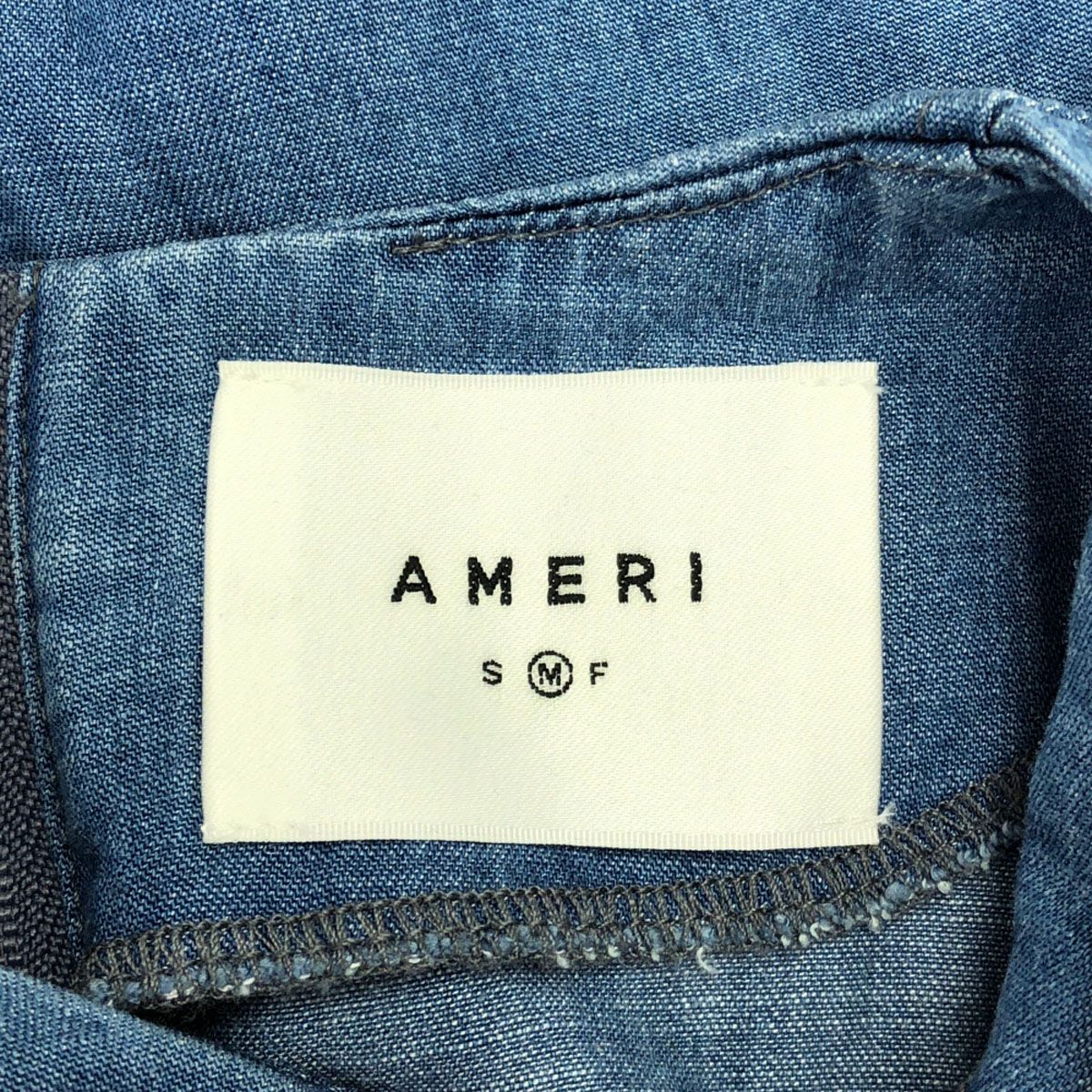 AMERI UNDRESSED アメリ 長袖 ノーカラー プルオーバー シャツ M ブルー バックジップ レディース 古着 中古 古着 AMERI UNDRESSED アメリ 長袖 ノーカラー プルオーバー