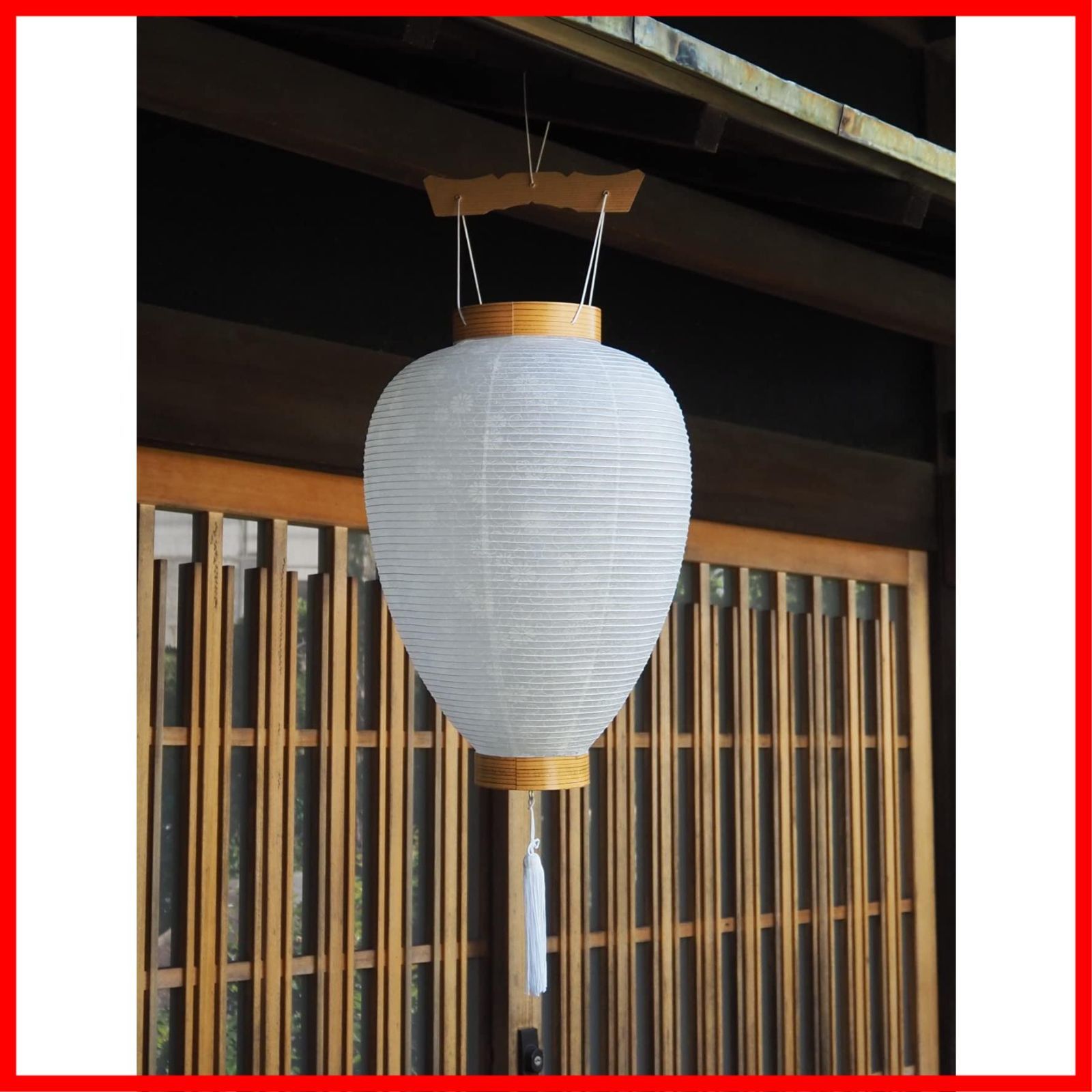 吊り提灯 岐阜提灯「絹張別上黒檀調」　　一対 盆提灯 吊り提灯 別一号 黒檀 芙蓉 絹二重張 LED リモコン付 盆