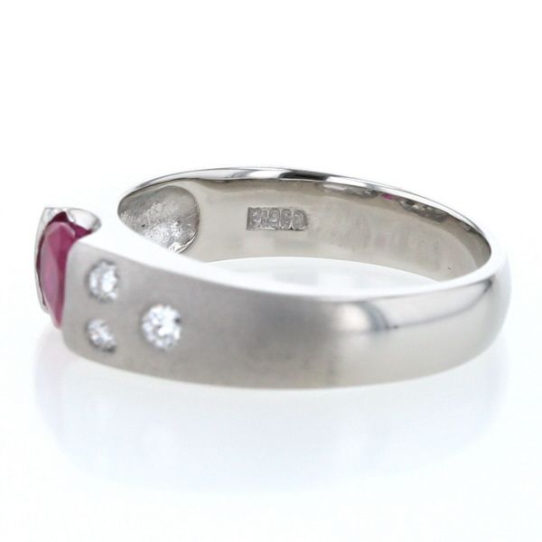 値下げ Pt900 プラチナ リング ルビー0.70ct ダイヤモンド0.18ct 