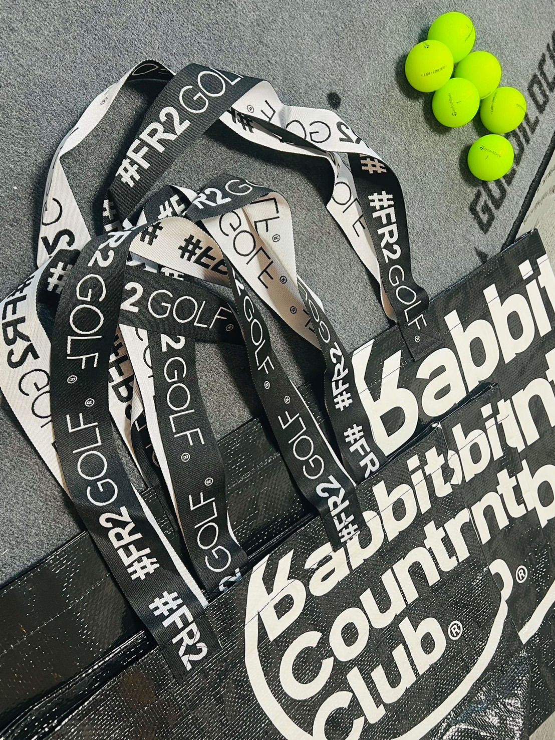 新品】沖縄 FR2 GOLF ゴルフ ショッピングトートバッグ Sサイズ 黒色