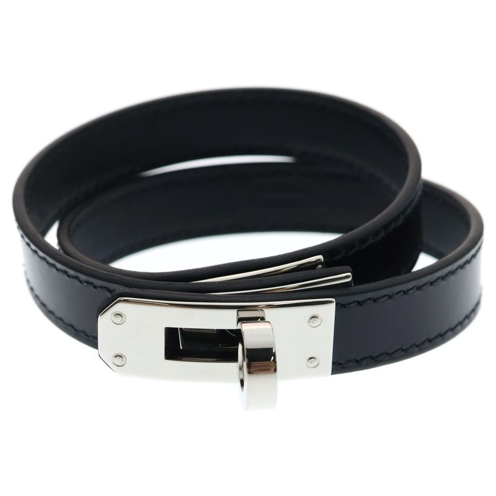 正規品　HERMES エルメス ブラック レザー ブレスレット HERMES エルメス レザー ブレスレット 黒 ブラック - メルカリ